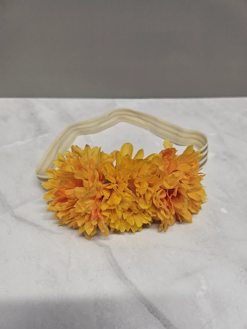 Infant Yellow Floral Elastic Headband